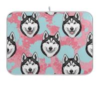 Tappetino scolapiatti con cane Husky, tappetino assorbente per scolapiatti da cucina, 45,7 x 61 cm