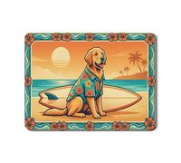 Tappetino scolapiatti con cane tropicale per bancone della cucina, tappetino scolapiatti in gomma assorbente arancione floreale per estate spiaggia in pelle PU tappetino per asciugare per decorazione