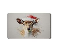 Tappetino scolapiatti con cervo per bancone della cucina, grazioso tappetino in gomma assorbente con fauna selvatica natalizia, tappetino scolapiatti in pelle sintetica per decorazione, 30,5 x 50,8 cm