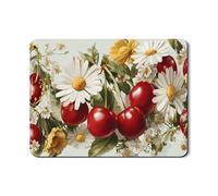 Tappetino scolapiatti con ciliegie floreali per bancone della cucina, in gomma assorbente, con ciliegie rosse, tappetino scolapiatti vintage a fioritura primaverile, per bancone della cucina, 45,7 x