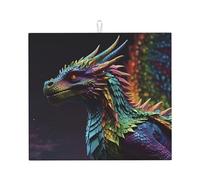 Tappetino scolapiatti con coda colorata, tappetino scolapiatti in microfibra per bancone della cucina, tappetino super assorbente, tappetino scolapiatti lavabile in lavatrice, 40,6 x 45,7 cm