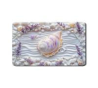 Tappetino scolapiatti con conchiglie per bancone della cucina, in gomma assorbente, motivo floreale lavanda, tappetino scolapiatti in pelle PU costiera per decorazione bancone della cucina, 30,5 x