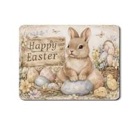 Tappetino scolapiatti con coniglietto pasquale, per bancone della cucina, in gomma assorbente con motivo floreale vintage, tappetino scolapiatti carino per la primavera, per bancone della cucina