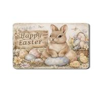 Tappetino scolapiatti con coniglietto pasquale, per bancone della cucina, in gomma assorbente con motivo floreale vintage, tappetino scolapiatti carino per la primavera, per bancone della cucina