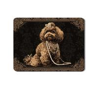 Tappetino scolapiatti con design a forma di cane, tappetino scolapiatti in gomma assorbente vintage marrone floreale per gli amanti degli animali, 45,7 x 61 cm
