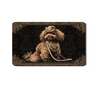 Tappetino scolapiatti con design a forma di cane, tappetino scolapiatti in gomma assorbente vintage marrone floreale per gli amanti degli animali, 30,5 x 50,8 cm
