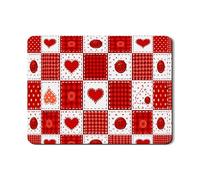 Tappetino scolapiatti con design a forma di cuore, per bancone della cucina, in gomma assorbente, motivo scozzese, per San Valentino, comodo, in pelle PU, per bar, 45,7 x 61 cm