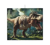 Tappetino scolapiatti con dinosauro della foresta verde, tappetino in microfibra per scolapiatti per bancone della cucina, tappetino super assorbente, tappetino scolapiatti lavabile in lavatrice, 40,6