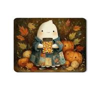 Tappetino scolapiatti con fantasma autunnale per bancone della cucina, design carino a forma di zucca, tappetino scolapiatti in gomma assorbente, tappetino per asciugare i piatti in pelle PU per