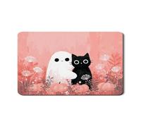 Tappetino scolapiatti con fantasma e gatto, in gomma assorbente, in pelle PU, per proteggere il bancone, 30,5 x 50,8 cm