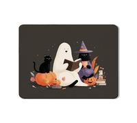 Tappetino scolapiatti con fantasma e gatto, per bancone della cucina, grazioso tappetino in gomma assorbente con zucca e strega, tappetino in gomma assorbente, tappetino per asciugare in pelle PU 45,7