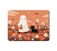 Tappetino scolapiatti con fantasma e gatto, per Halloween, con graziosa zucca floreale assorbente in gomma, tappetino scolapiatti autunnale in pelle PU per bancone della cucina, 45,7 x 61 cm