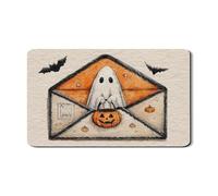 Tappetino scolapiatti con fantasma e zucca di Halloween, design spettrale con pipistrello e busta, tappetino scolapiatti in gomma assorbente, tappetino scolapiatti in pelle PU per cucina, 30,5 x 50,8