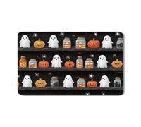 Tappetino scolapiatti con fantasma e zucca, per bancone della cucina, in gomma assorbente per Halloween, tappetino scolapiatti in pelle PU per proteggere il bar, 30,5 x 50,8 cm