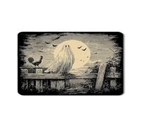 Tappetino scolapiatti con fantasma, per bancone della cucina, scena infestata vintage, assorbente, in gomma, tappetino scolapiatti in pelle ecologica in poliuretano, decorazione per Halloween, 30,5 x