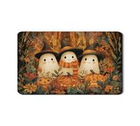 Tappetino scolapiatti con fantasmi di Halloween per bancone della cucina, carino autunno floreale assorbente in gomma scolapiatti tappetino in pelle PU per bar 30,5 x 50,8 cm
