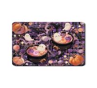 Tappetino scolapiatti con fantasmi di Halloween per bancone della cucina, divertente tappetino in gomma assorbente viola con zucca, tappetino per asciugare i piatti in pelle PU per cucina e bar, 30,5