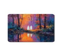 Tappetino scolapiatti con fantasmi per bancone della cucina, tappetino scolapiatti in gomma assorbente con foresta astratta colorata, tappetino scolapiatti in pelle PU per Halloween, 30,5 x 50,8 cm