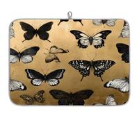 Tappetino scolapiatti con farfalla nera per bancone della cucina, assorbente e lavabile, tappetino scolapiatti per piano di lavoro, 61 x 46 cm