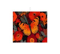 Tappetino scolapiatti con farfalle e fiori per bancone della cucina, tappetino assorbente per scolapiatti con fiori arancioni, tappetino scolapiatti in microfibra per la stagione primaverile per la