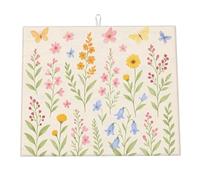 Tappetino scolapiatti con farfalle floreali ad acquerello per il bancone della cucina, tappetini colorati con fiori di campo, tappetino scolapiatti in microfibra, assorbente, ad asciugatura rapida,