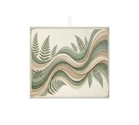 Tappetino scolapiatti con felce verde per bancone della cucina, tappetino assorbente per scolapiatti con onde beige, tappetino in microfibra primaverile per proteggere bar, 40,6 x 45,7 cm