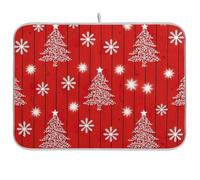 Tappetino scolapiatti con fiocchi di neve, colore rosso, per bar, cucina, piano di lavoro, decorazione 45,7 x 61 cm