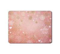 Tappetino scolapiatti con fiocco di neve per bancone della cucina, in gomma assorbente color oro pesca floreale, tappetino scolapiatti in pelle sintetica per bar, 45 x 61 cm