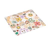 Tappetino scolapiatti con fiori arcobaleno e simbolo della pace, tappetino assorbente per cucina, tappetino scolapiatti natalizio da 40,6 x 45,7 cm, con anello per appendere i piatti