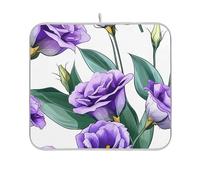 Tappetino scolapiatti con fiori bianchi, carino, ultra assorbente, grande, a prova di calore, tappetino decorativo per bancone della cucina, 45,7 x 61 cm