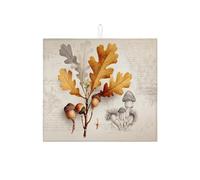 Tappetino scolapiatti con foglie autunnali per bancone della cucina, tappetino assorbente per scolapiatti rustico a ghianda, tappetino in microfibra naturale per asciugatura bar, 40,6 x 45,7 cm