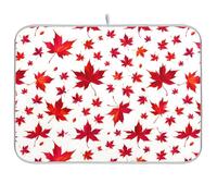 Tappetino scolapiatti con foglie d'acero, 45,7 x 61,7 cm, assorbente, tappetino scolapiatti protettivo, per cucina, asciugatura rapida