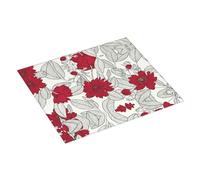 Tappetino scolapiatti con foglie di anemone e fiori rossi e grigi, 40,6 x 45,7 cm, assorbente per cucina, tappetino scolapiatti natalizio con anello per appendere