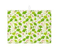 Tappetino scolapiatti con foglie di ginkgo per bancone della cucina, tappetino assorbente per scolapiatti verde botanico in microfibra per bancone della cucina, decorazione per la casa, 45,7 x 61 cm
