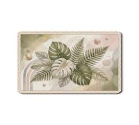 Tappetino scolapiatti con foglie tropicali per bancone della cucina, tappetino in gomma assorbente verde botanico, tappetino moderno astratto in pelle PU, per decorazione domestica, 30,5 x 50,8 cm