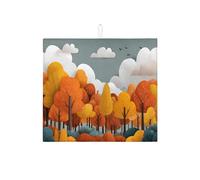 Tappetino scolapiatti con foresta autunnale per bancone della cucina, tappetino assorbente colorato a foglia, tappetino scolapiatti in microfibra accogliente per bancone della cucina, protezione da