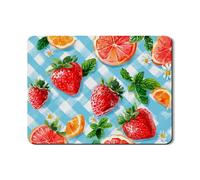 Tappetino scolapiatti con fragole e agrumi, per bancone della cucina, in gomma assorbente, stile arte vintage, tappetino scolapiatti, protezione estiva per la cucina, 45,7 x 61 cm