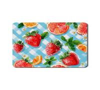 Tappetino scolapiatti con fragole e agrumi, per bancone della cucina, in gomma assorbente, stile arte vintage, tappetino scolapiatti, protezione estiva per la cucina, 30,5 x 50,8 cm