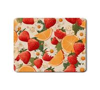 Tappetino scolapiatti con fragole e arancia, per bancone della cucina, in gomma assorbente con motivo floreale vintage, per scolapiatti per la primavera e l'estate, decorazione per la cucina, 45,7 x