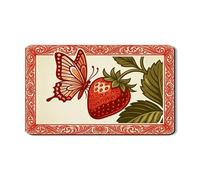 Tappetino scolapiatti con fragole e farfalle, per bancone della cucina, tappetino scolapiatti in gomma assorbente con motivo floreale rosso, tappetino scolapiatti in pelle PU Spring Nature 30,5 x 50,8