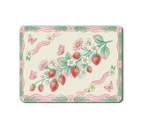 Tappetino scolapiatti con fragole e fiori per bancone della cucina, in gomma assorbente, stile vintage, per primavera ed estate, in pelle PU, per bar, 45,7 x 61 cm