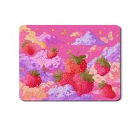 Tappetino scolapiatti con fragole per bancone della cucina, vivace pesca e giocosa nuvola, in gomma assorbente, accessorio da cucina estivo, 45,7 x 61 cm