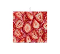 Tappetino scolapiatti con fragole vibranti per bancone della cucina, assorbente per frutta rossa fresca, tappetino scolapiatti in microfibra per bancone della cucina, protezione da bar, 40,6 x 45,7 cm
