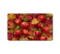 Tappetino scolapiatti con frutta autunnale per bancone della cucina, in gomma assorbente rustica rossa, scolapiatti, tappetino scolapiatti in pelle PU con foglie autunnali per decorazione bancone