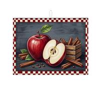 Tappetino scolapiatti con frutti rossi per bancone della cucina, tappetino assorbente per scolapiatti rustico, in microfibra, per il raccolto autunnale, per la decorazione del bancone della cucina