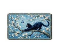 Tappetino scolapiatti con gatto e farfalla, per bancone della cucina, in gomma assorbente floreale, tappetino scolapiatti in pelle sintetica per proteggere il bancone, 30,5 x 50,8 cm