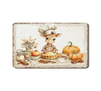 Tappetino scolapiatti con giraffa per bancone della cucina, grazioso animale vintage, in gomma assorbente, tappetino scolapiatti in pelle PU per proteggere la cucina, 30,5 x 50,8 cm