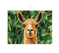 Tappetino scolapiatti con giraffa per bancone della cucina, stampa geometrica animalier, assorbente, tappetino scolapiatti moderno in microfibra per bancone della cucina, decorazione da tavolo, 45,7 x