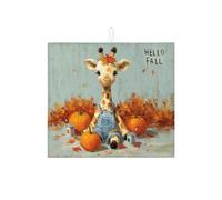 Tappetino scolapiatti con giraffa per bancone della cucina, tappetino assorbente per scolapiatti a forma di animale carino, tappetino in microfibra fantasioso per bar, 40,6 x 45,7 cm