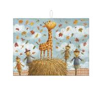 Tappetino scolapiatti con giraffa per bancone della cucina, tappetino assorbente per scolapiatti autunnale, tappetino in microfibra per scolapiatti per bancone della cucina, protezione da bar, 45 x 61